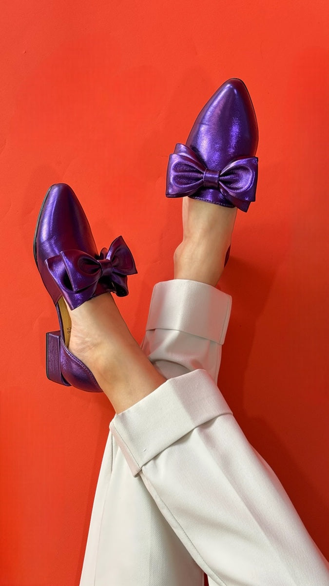 Mocasín Lazo con Detalles Cut-Out Purpura