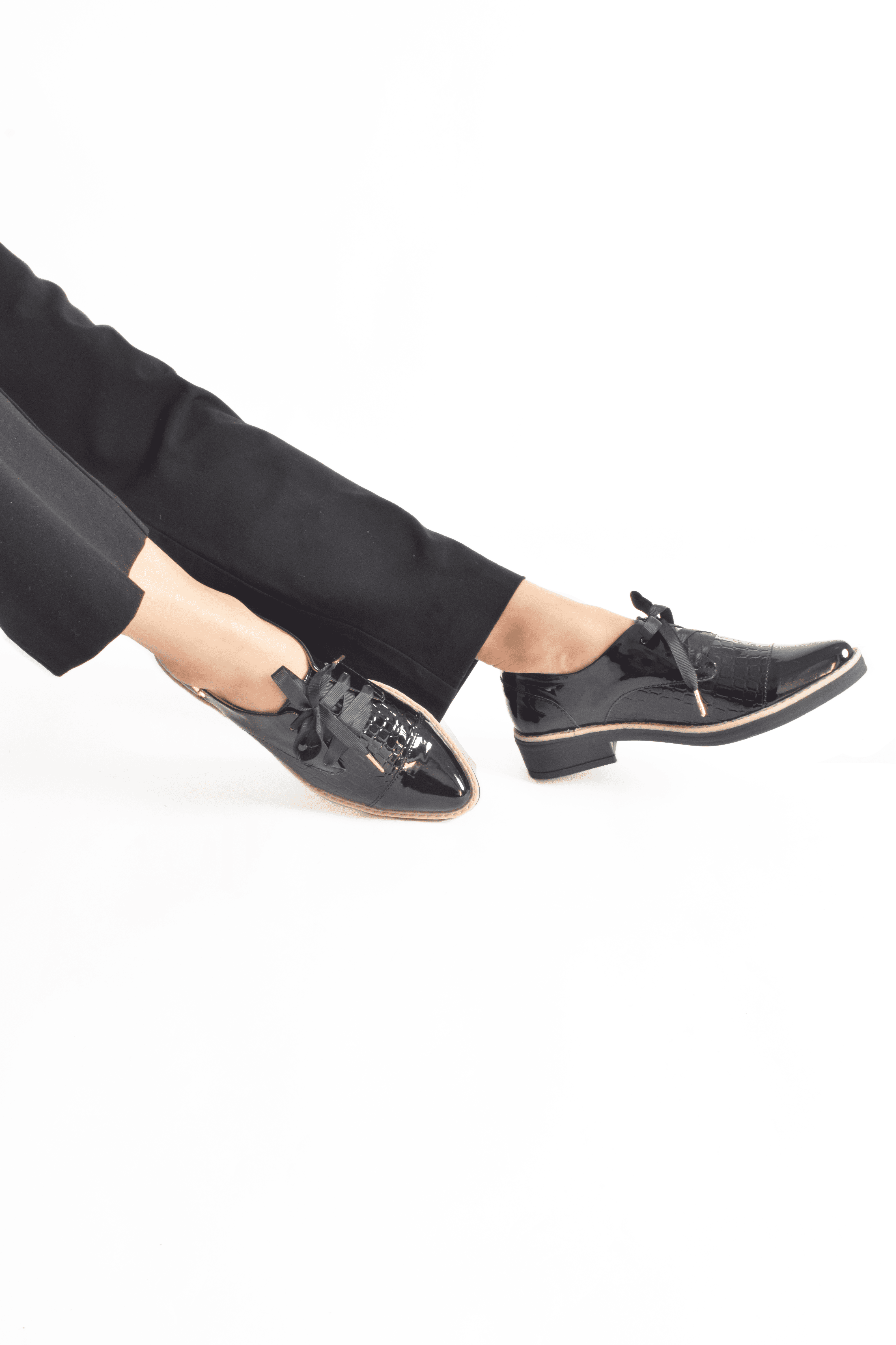 Black Lizard Cap Toe Derby