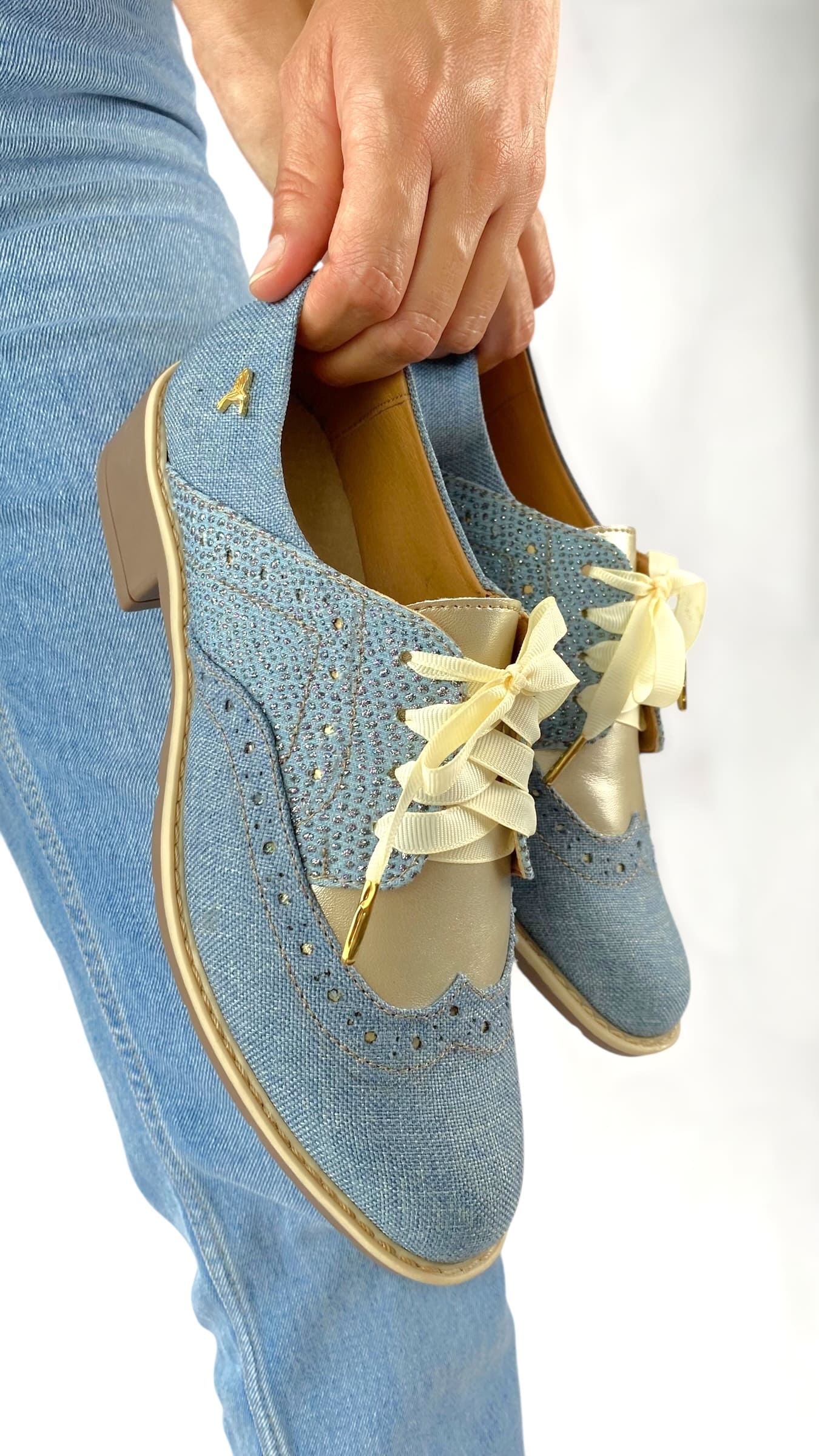 Derby Wingtip Punta Redonda Curri Cielo