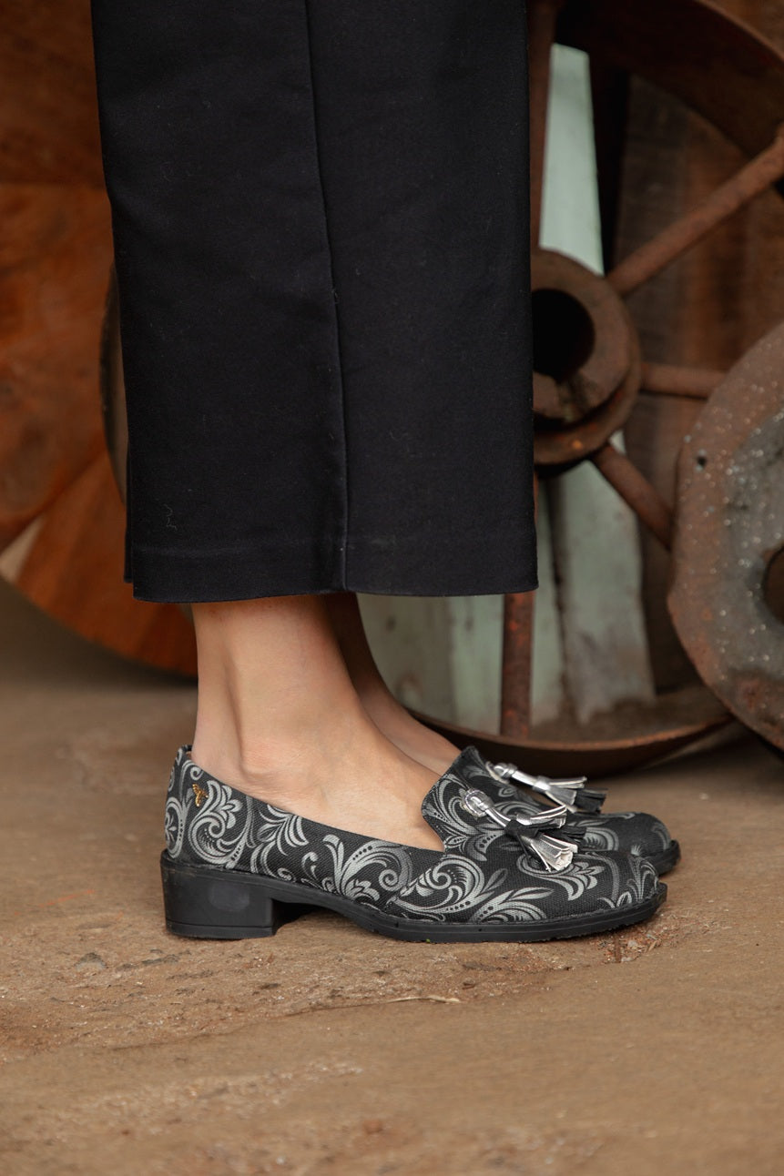 Mocasín Borlastela Fidenza Negra-Gris