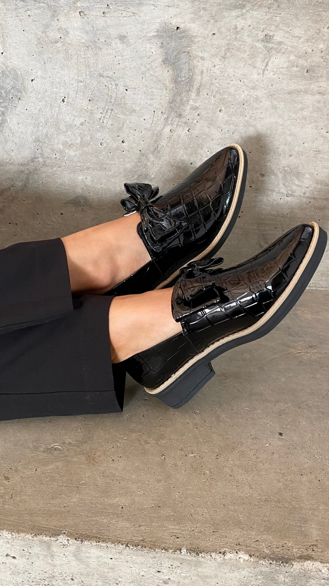 Mocasín Lazo Lagarto Negro