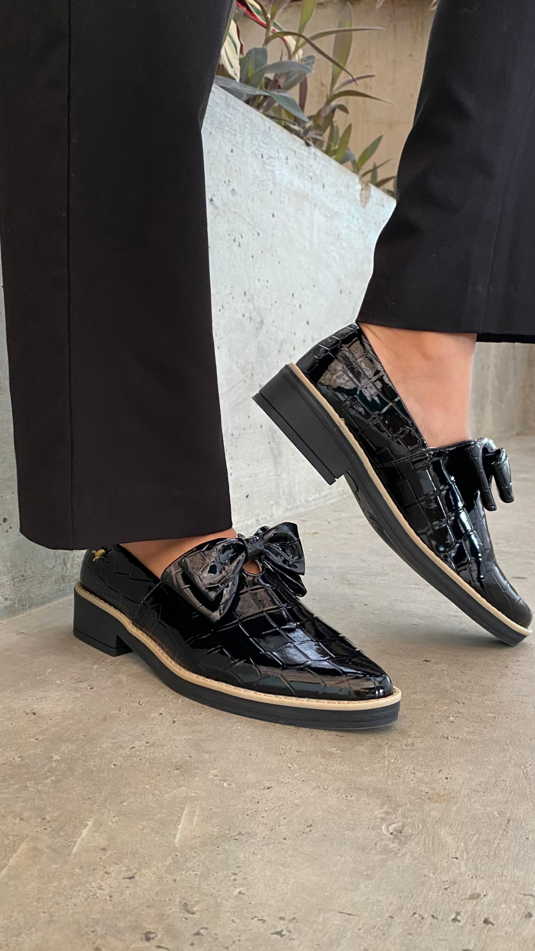 Mocasín Lazo Lagarto Negro