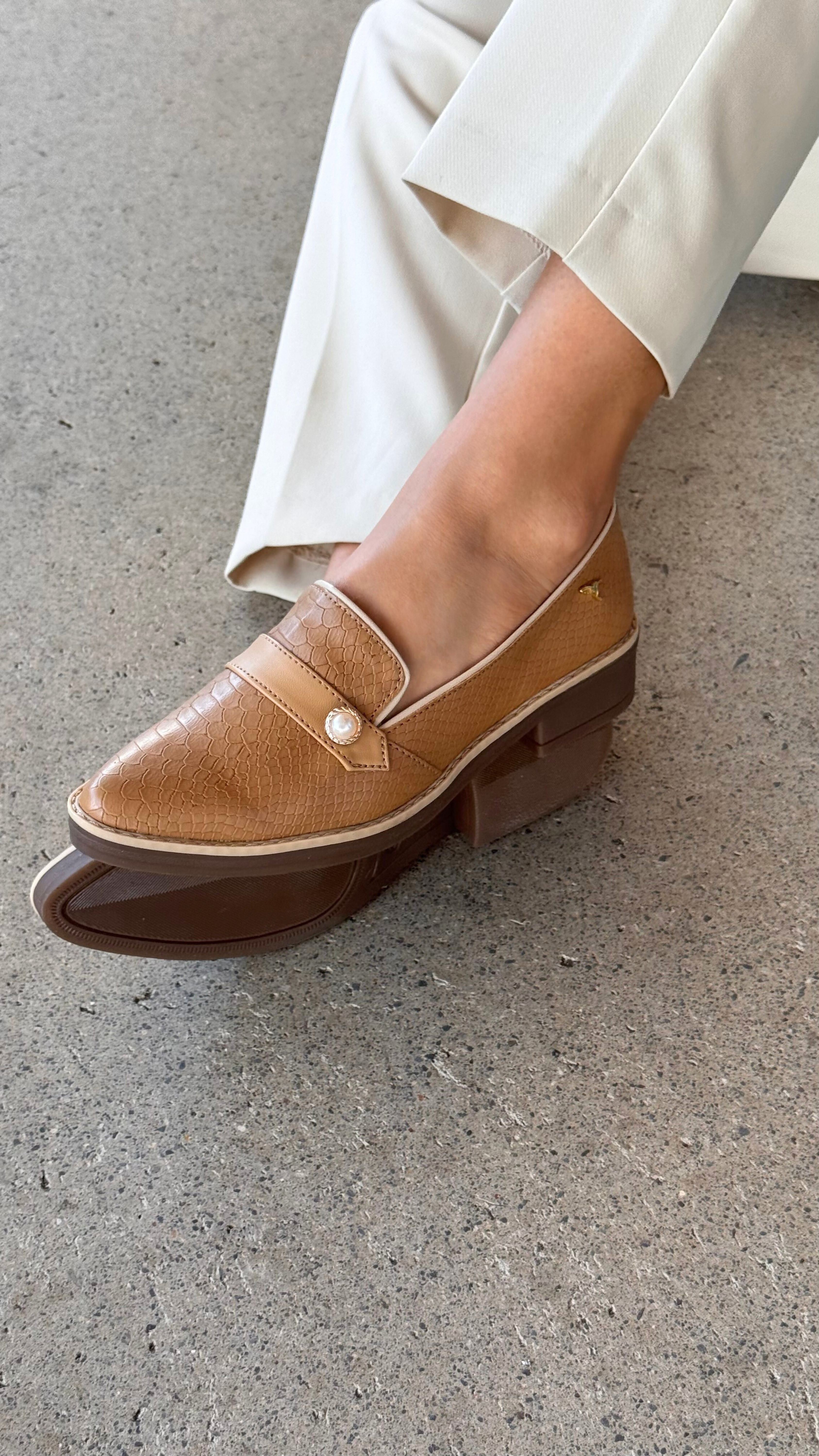 Mocasín Antifaz Piton Camel