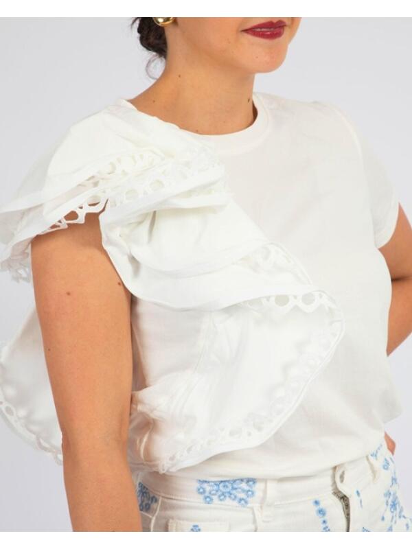 T-Shirt Volantes Blanco