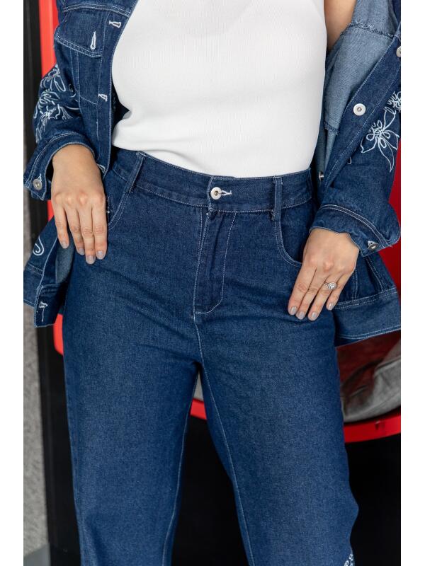 Conunto Bordado Denim Azul Mezclilla