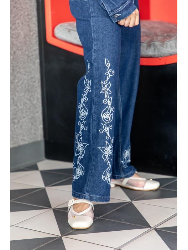 Conunto Bordado Denim Azul Mezclilla