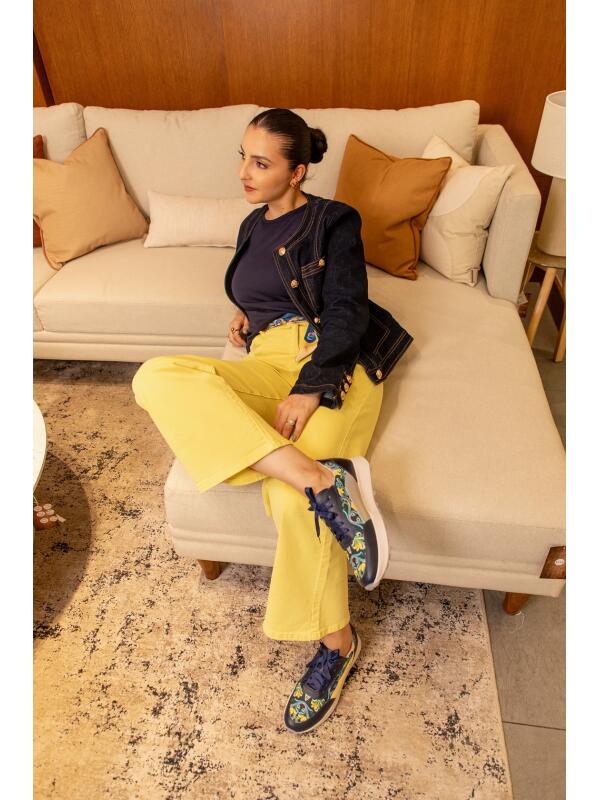 Pantalón Wide Leg Amarillo