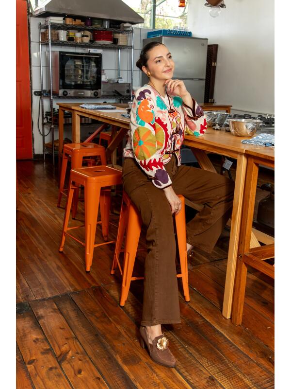 Pantalón Wideleg Full Length Cafe