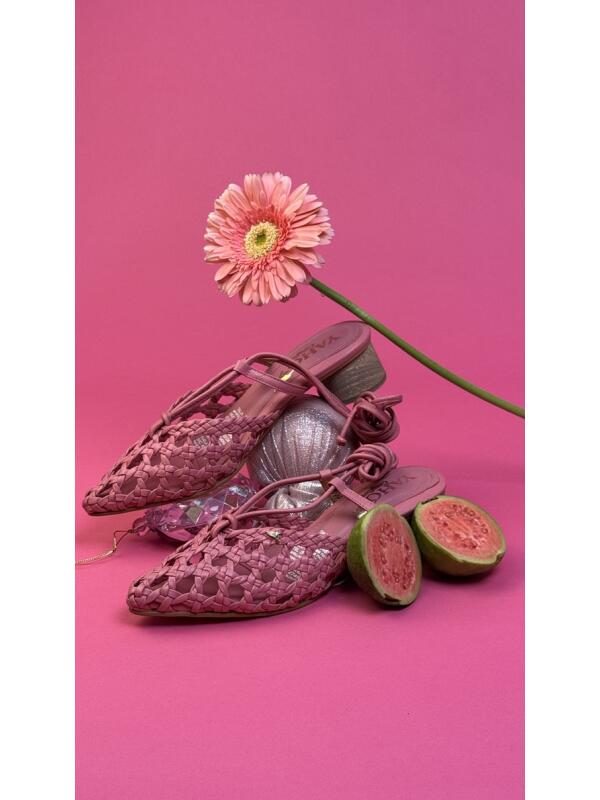 Flat Lace-Up Artesanal Rosado