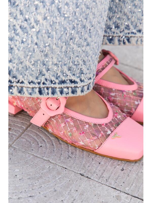 Mary Jane con Transparencia Multicolor Rosado