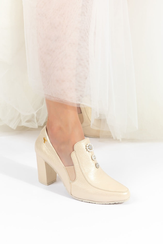 Tacon Estilo Victoriano Blanco Ostra