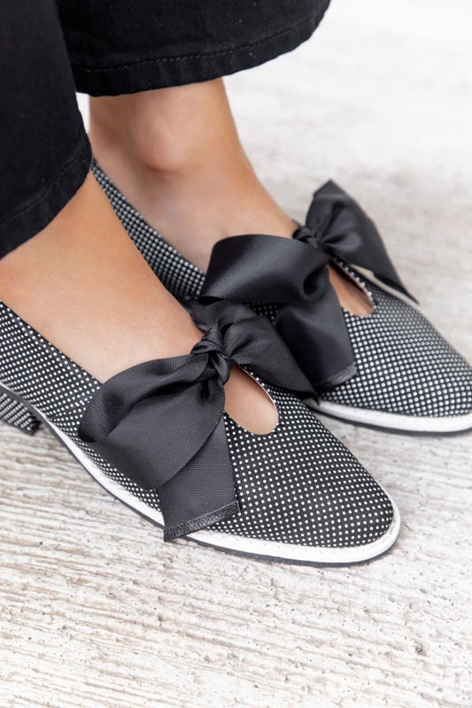 Mocasín Lazo de Cinta Negro