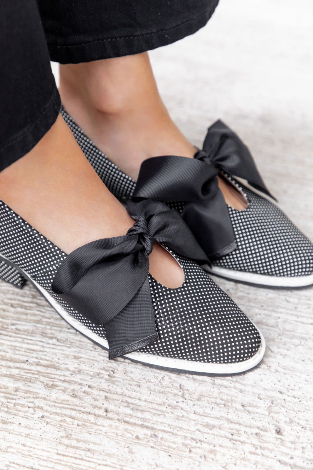 Mocasín Lazo de Cinta Negro