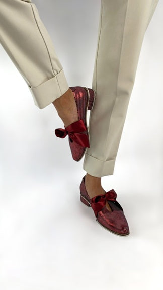 Mocasín Lazo de Cinta Rojo