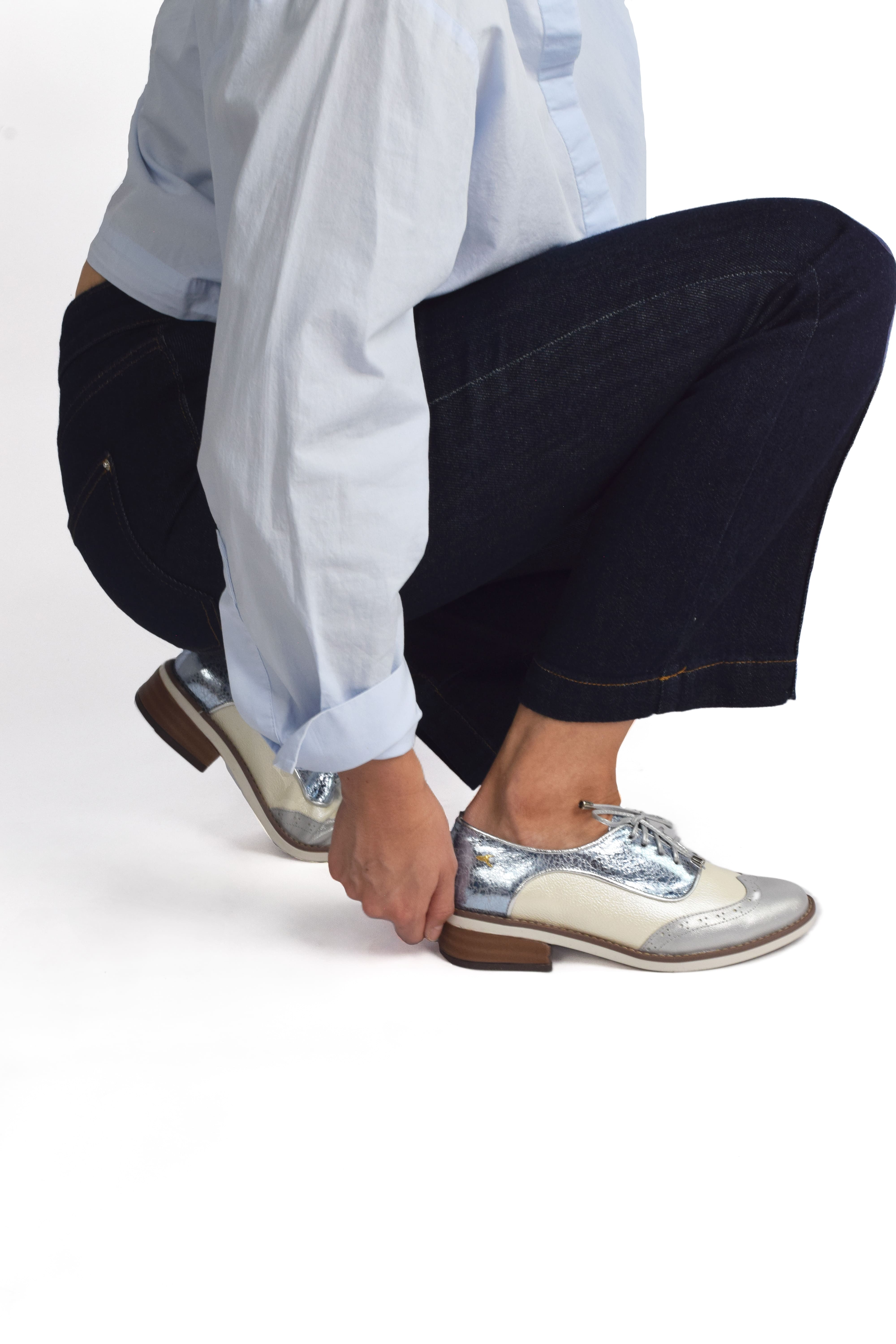 Wingtip Oxford Plateado