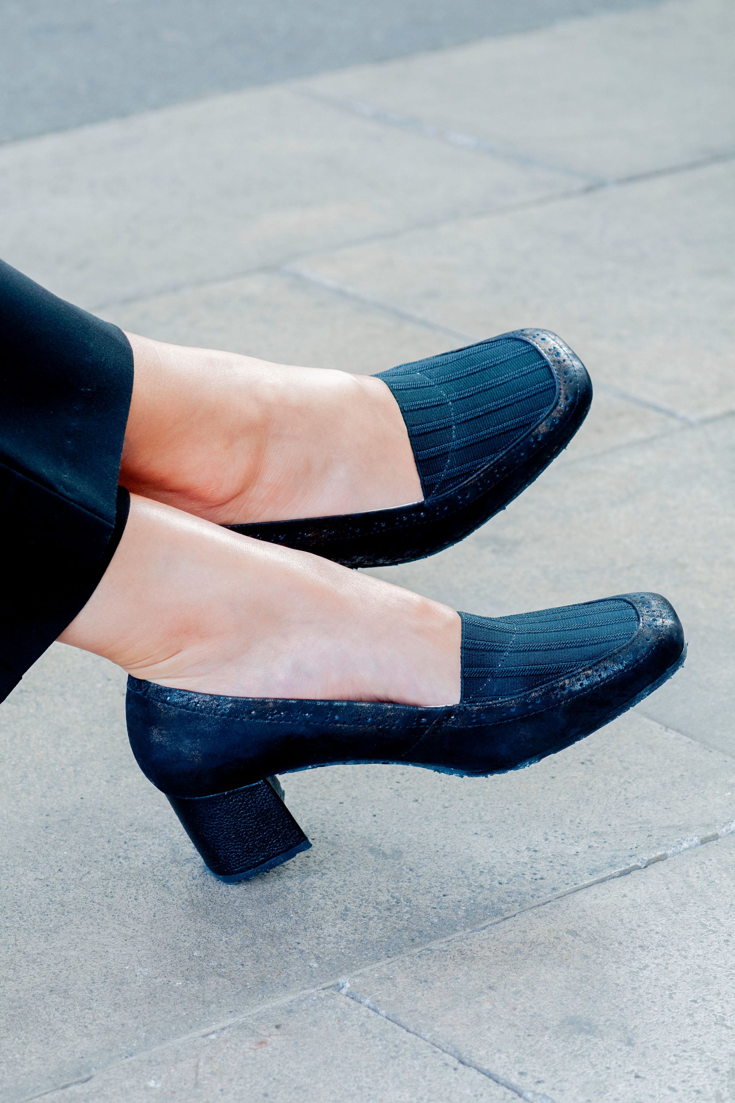 Mocasín Clasico con Elastico Negro-Liso