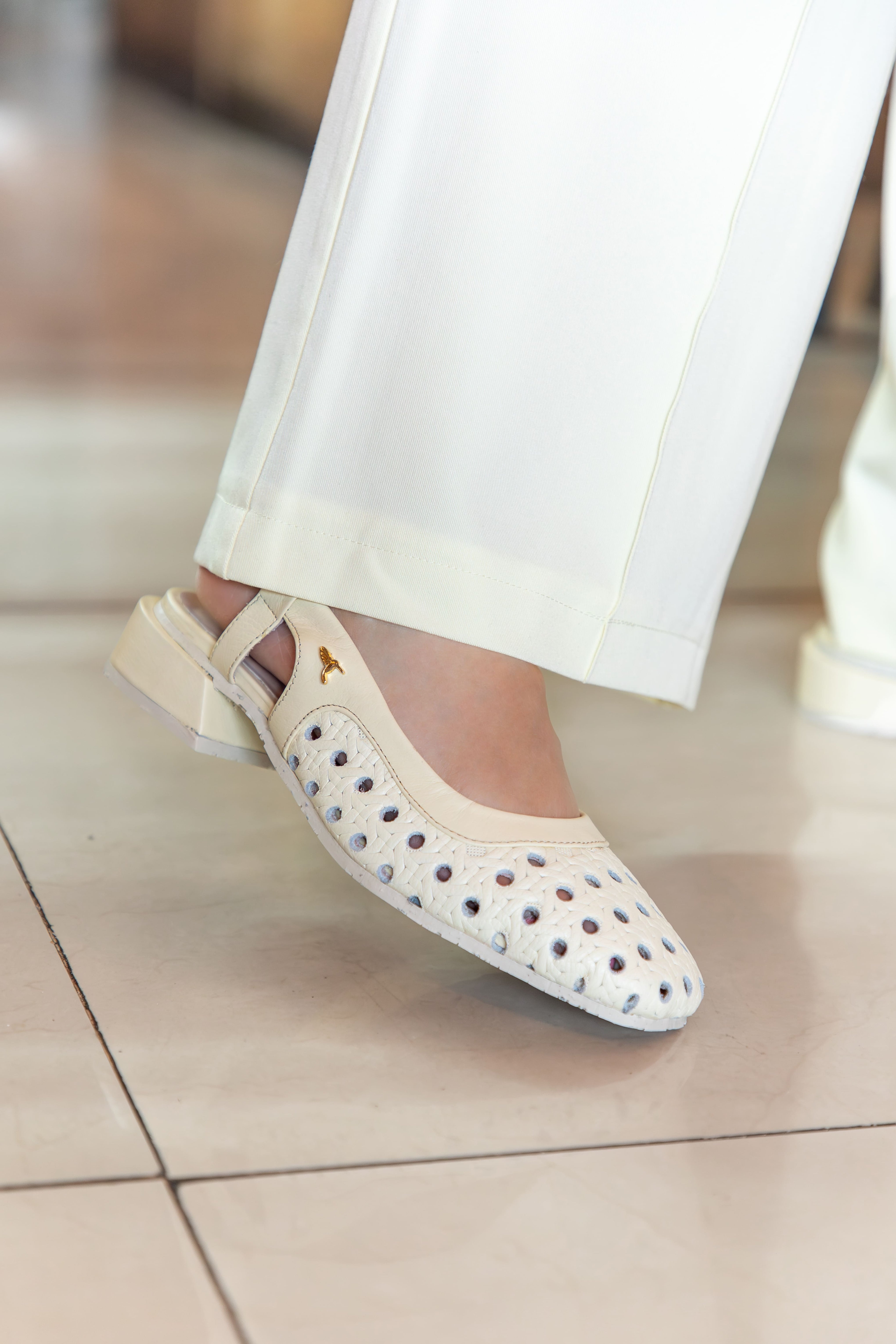 Timeless Mimosa Perforated Slingback