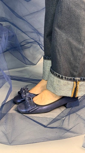 Flats con Lazo Atemporal Azul