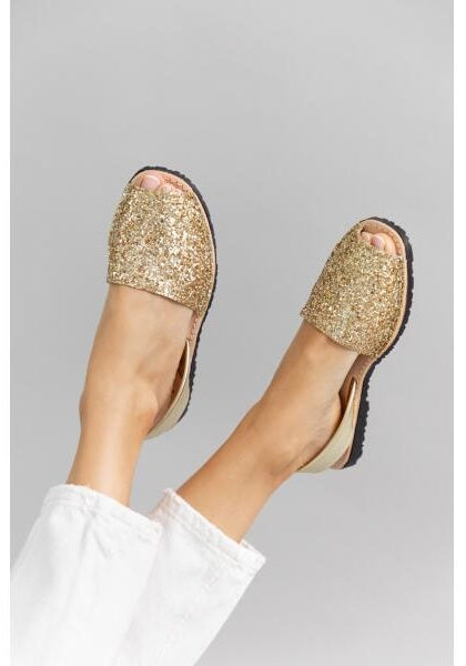 Abarcas Española Glow Glitter Champagne