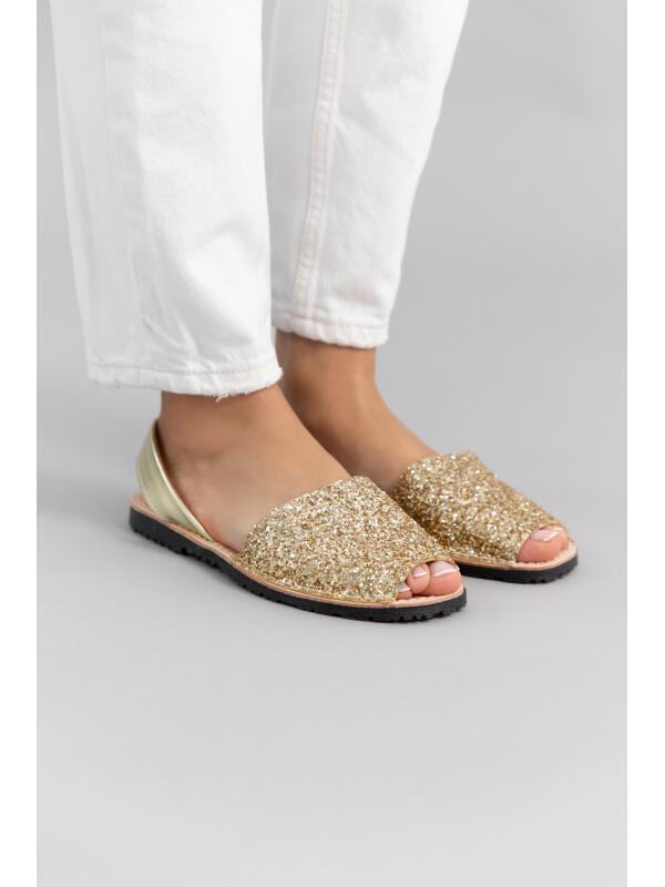 Abarcas Española Glow Glitter Champagne