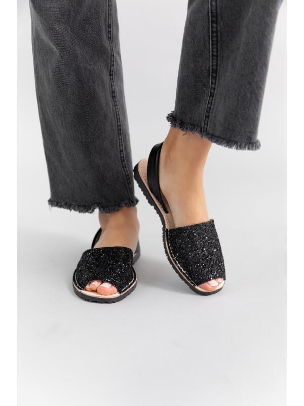 Sandalias Glitter Negro