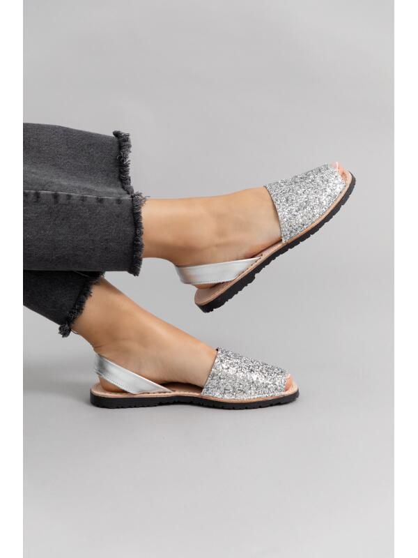 Abarcas Española Glow Glitter Plata