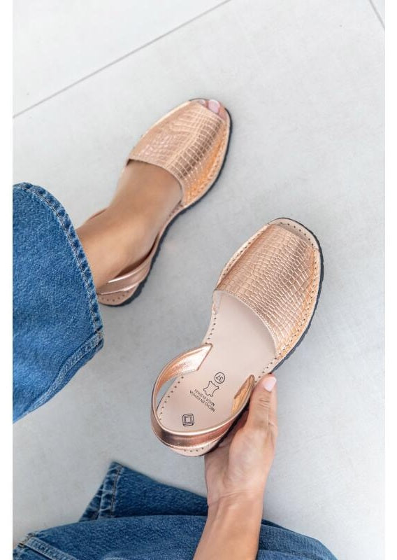 Abarcas Española Metálica Salmon