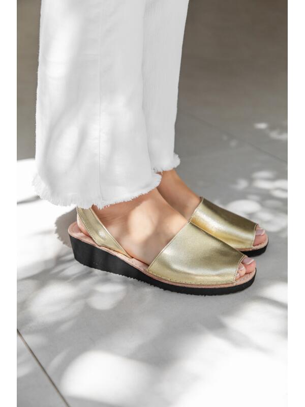 Abarcas Española Cuña Champagne