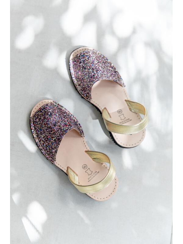 Abarcas Española Cuña Glitter Multicolor