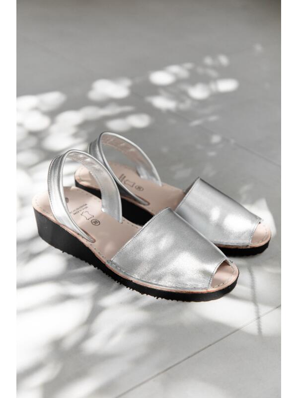 Abarcas Española Cuña Plata