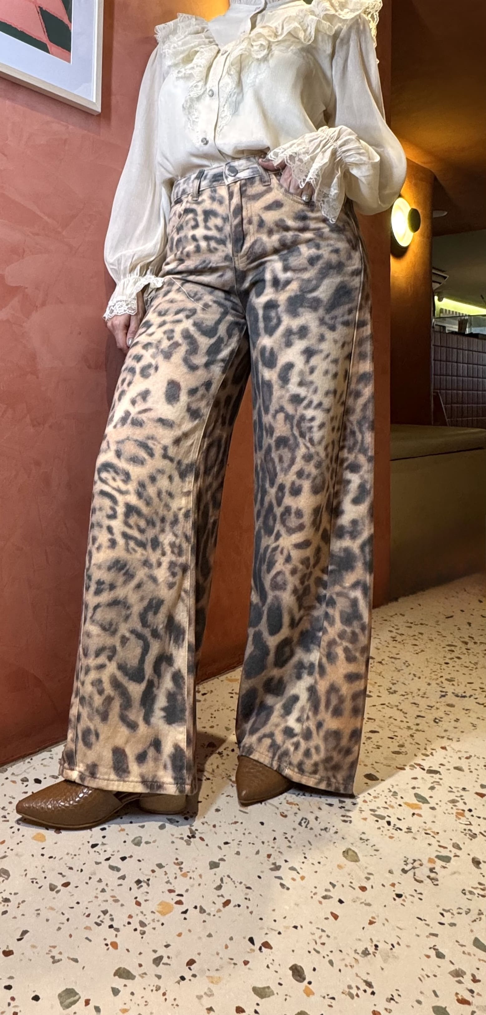 Pantalón Wide Leg Animal Print