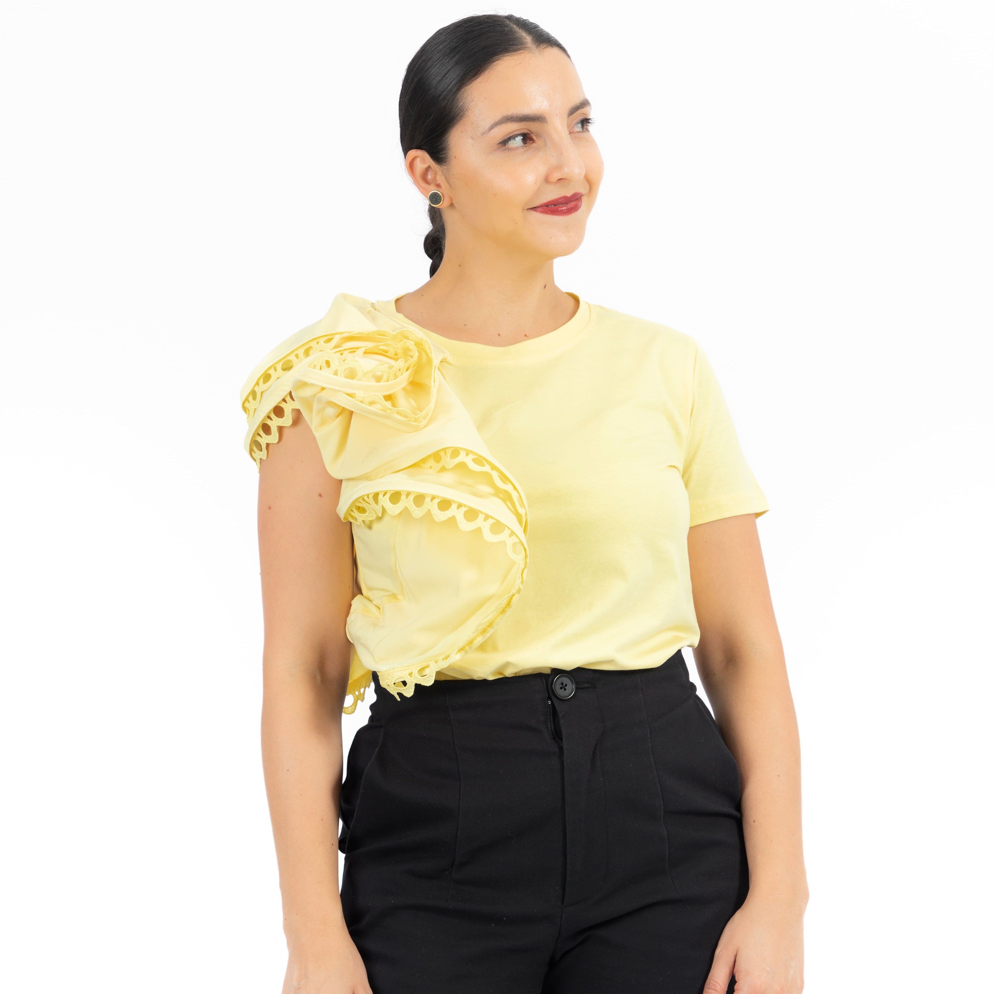T-Shirt Volantes Amarillo